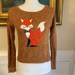 RED CAMEL Burnt Orange Fox Knit Sweater